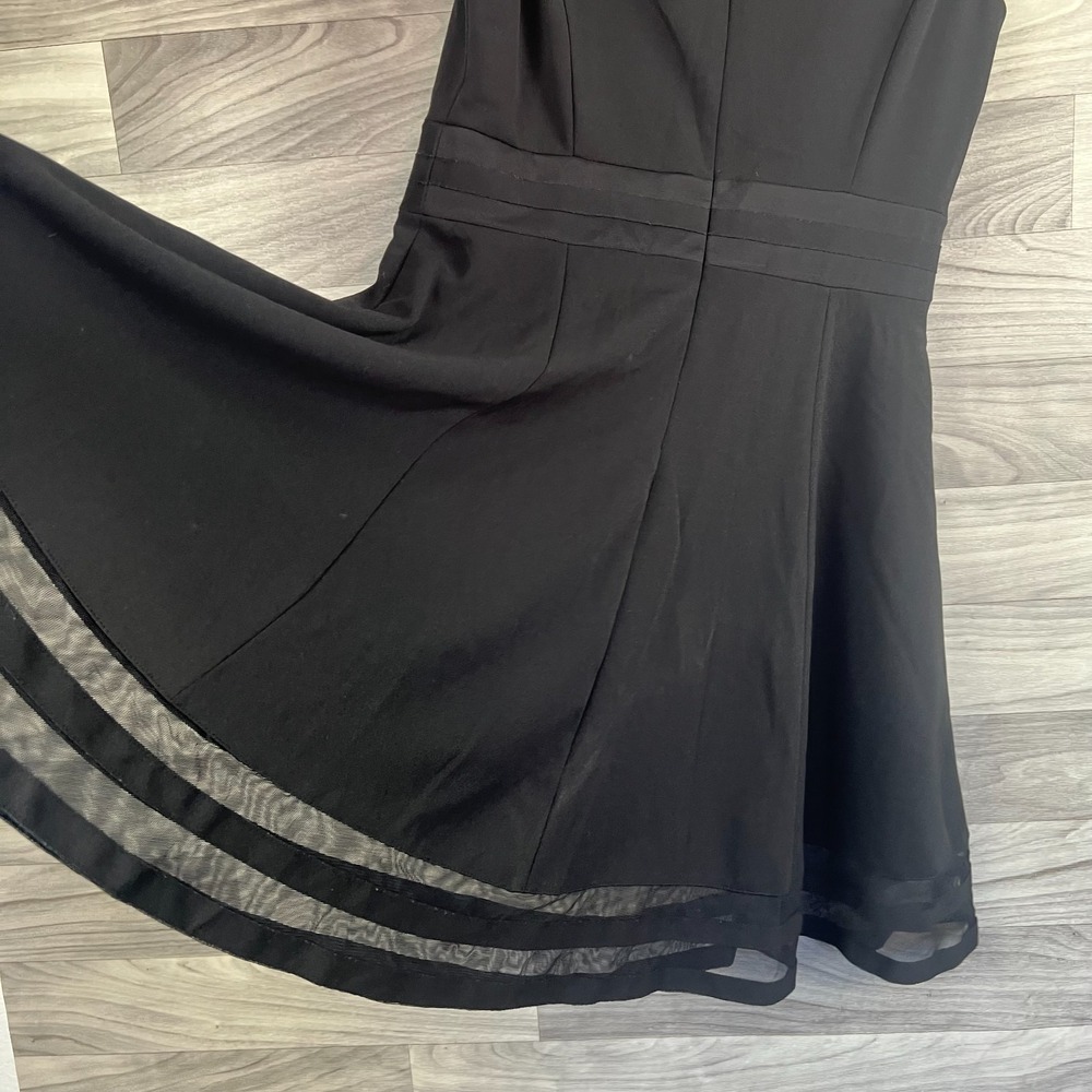 Calvin Klein Fit & Flare Dress Women's 12 Black‎ Sleeveless Round-Neck Back Zip - Picture 12 of 15